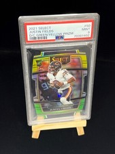 2021 Select Die Cut Green/Yellow - Justin Fields #50 - PSA 9 Mint - Bears 