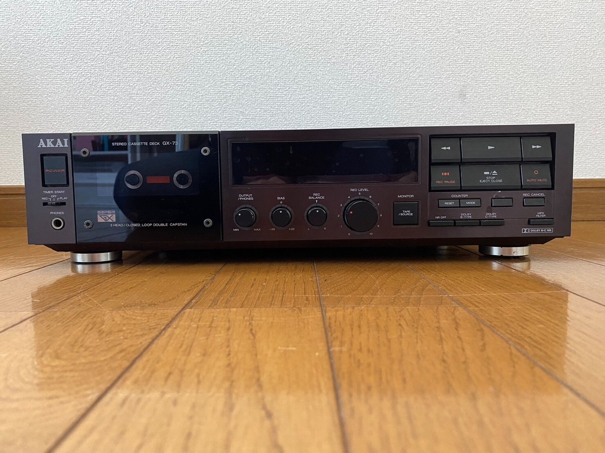 AKAI GX-73 3-Head Stereo Cassette Deck 100v Maintained Great
