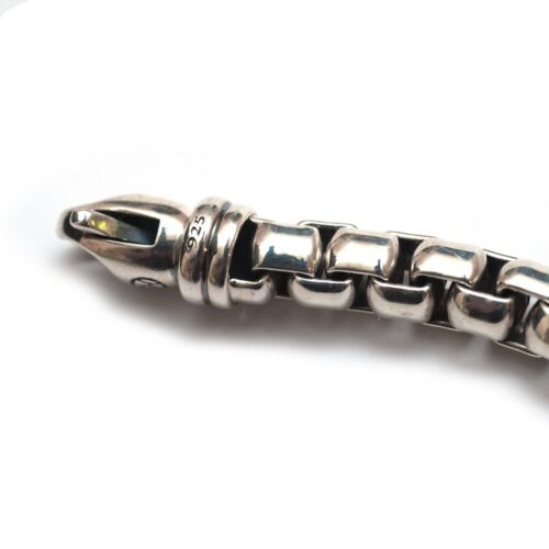 Nuovo bracciale David Yurman da uomo in argento sterling 7 mm scatola catena 8,75" misura grande - Foto 9 di 9