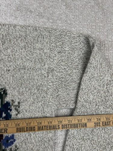 Vintage Eddie Bauer Sweater Women’s Size M Knit Wool Floral Wreath Gray 1989 EUC - Picture 5 of 6