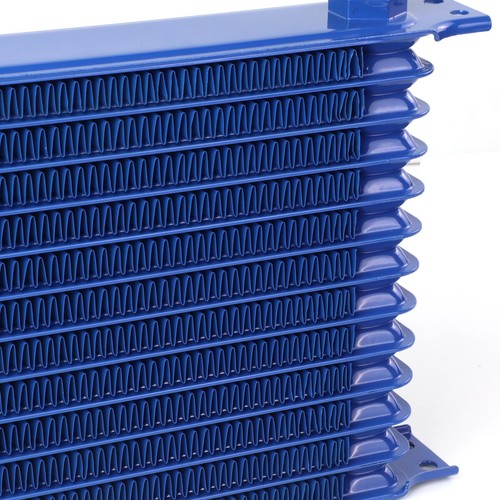 13 ROW 10AN BLUE ALUMINUM ENGINE/TRANSMISSION OIL COOLER+BLACK RELOCATION KIT - Picture 3 of 8
