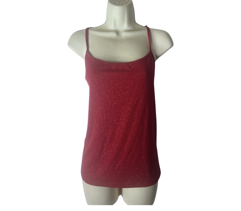 Ashley Stewart Women's Sparkle Red Spaghetti Strap Camisole Sz 2x