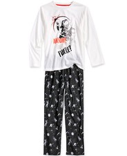 Max  Olivia Boys 2-Pc. Anyone Out There T-Shirt  Pajama Pants Xsmall, Cream 