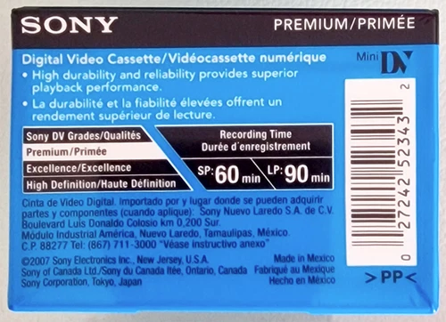 Sony DVM60PRL Mini Digital Video Cassette Tape - Thumbnail 3