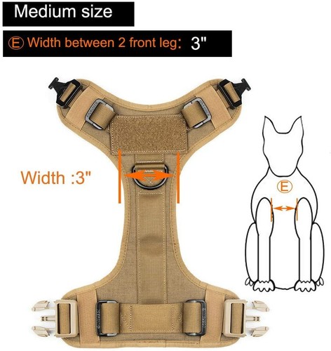 Tactical Dog Harness with Handle No-pull Large Military Dog Vest US Working Dog - Picture 9 of 29