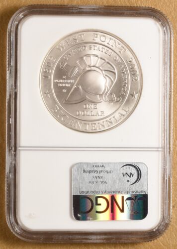 2002 W West Point Commemorative Silver Dollar NGC MS70 - Picture 2 of 2