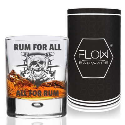 RUM GLAS Piraten Design Mojito, Cocktail Rum Becher lustig Bar Geschenk für Männer