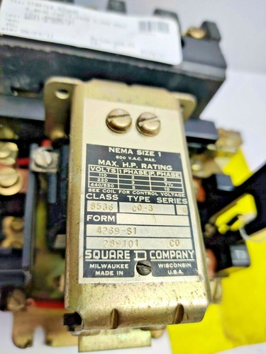 Starter Square D 8536-CAO-3 Size 1 - 120V Coil Magnetic - Picture 2 of 4