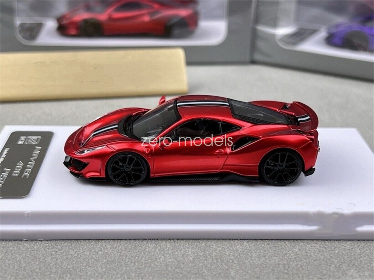 1/64 ノビテック フェラーリ 488 Pista Rosso Red Ichilan Model 1/64 Scale Ferrari Novitec 488 Pista Red
