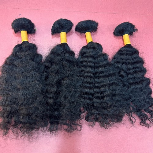 Curly Bulk Human Hair Extensions for Braiding – 100% Natural & Unprocessed - Picture 6 of 8