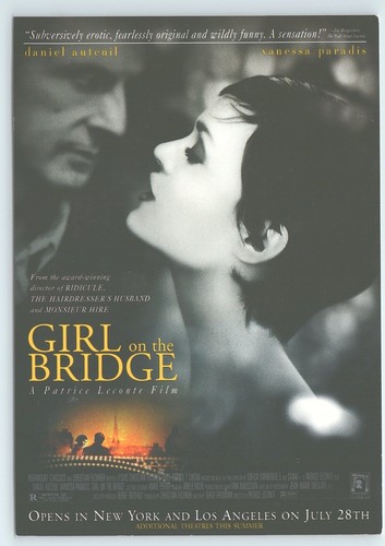 Publicidad de película postal Girl on the Bridge década de 1990 - Imagen 1 de 2