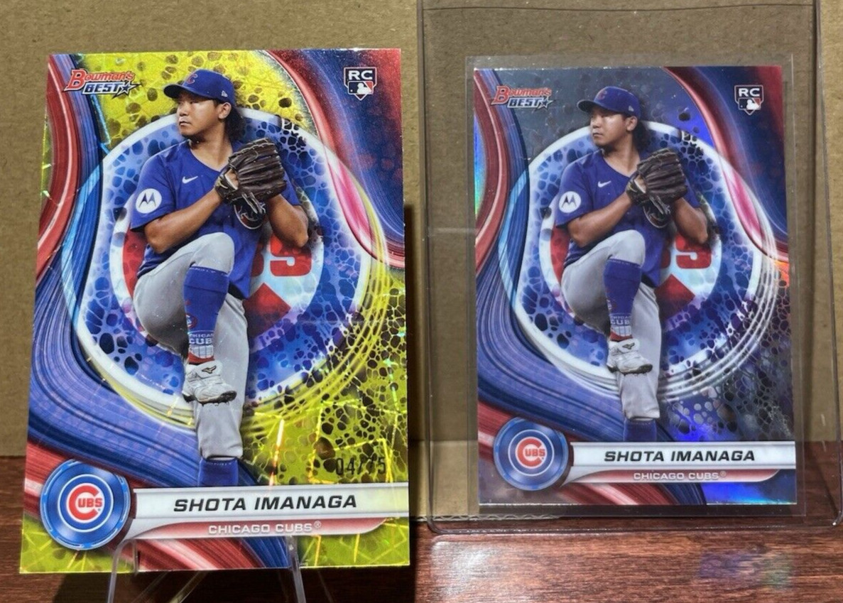 Shota Imanaga 2024 Bowman’s Best Yellow Lazer Refractor /75 + Refractor RC