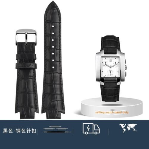 Correa de reloj de cuero 24x14 mm para Tissot 1853 T60 negra marrón correa de repuesto para hombre - Imagen 13 de 14