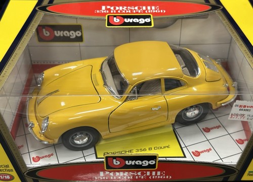 1/18 Porsche 356B 1961 Yellow Coupe Bburago Diecast | New Open Box - Picture 2 of 2