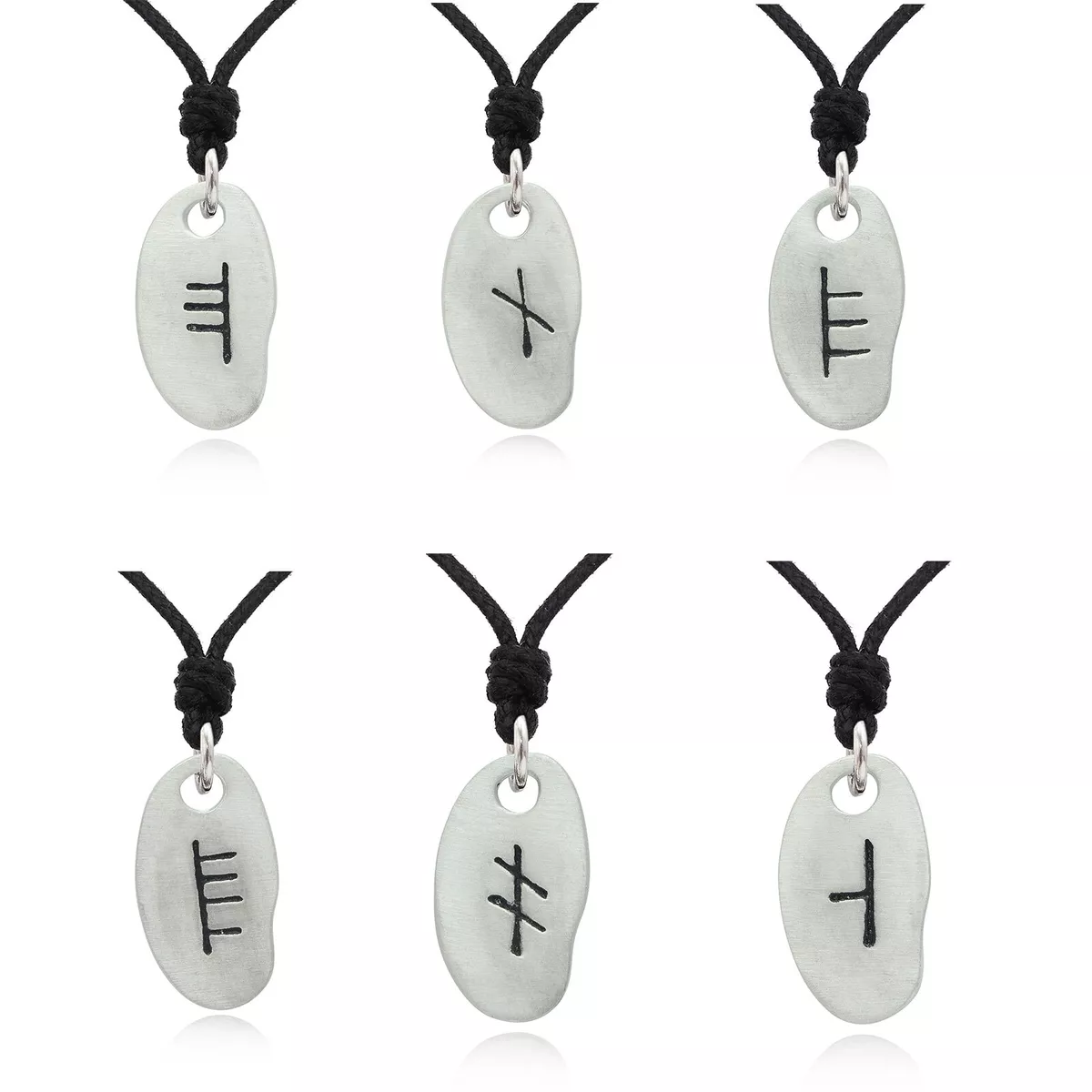 Celtic Irish Ogham Alphabet Silver Necklace Pendant Jewelry