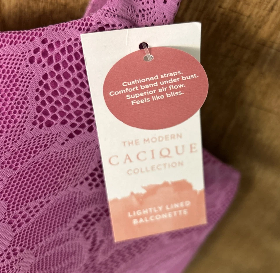 Lane Bryant Cacique Comfort Bliss Lightly Lined Balconette Bra 42G NWT PurplePnk - Image 4 of 4