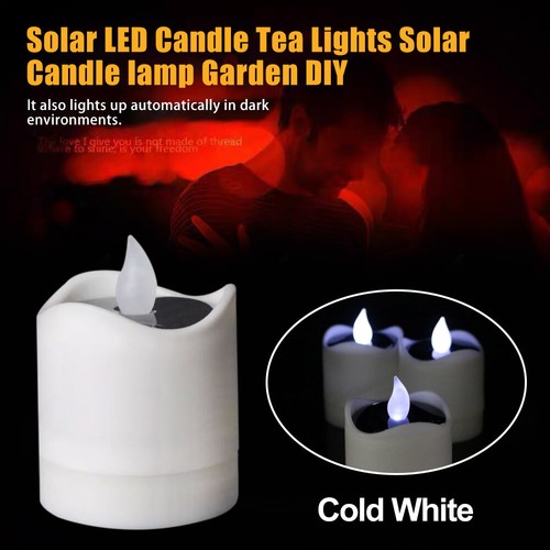 Luz de vela de energía solar LED parpadeante lámpara decoración velas luces de té sin llama - Imagen 7 de 25
