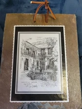 1976 Don Davey Maison De Ville Courtyard New Orleans Print 1700s Slate Tile 