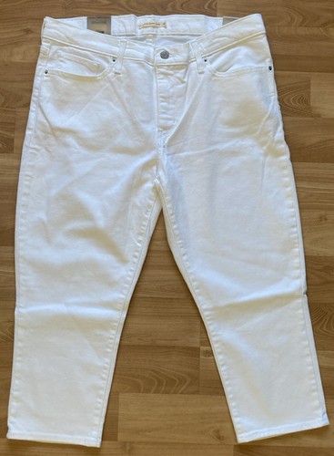 Levi's 311 Damen weiß geknöpft Mid Rise Shaping Skinny Capri Jeans Größe 16/33 - Bild 2 von 6