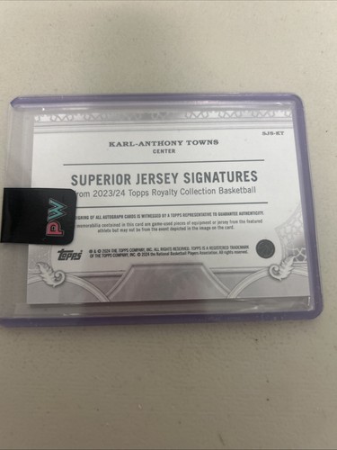 2024 Topps Royalty Karl-Anthony Towns 3 Patch Rpa Auto /25 - Bild 3 von 3