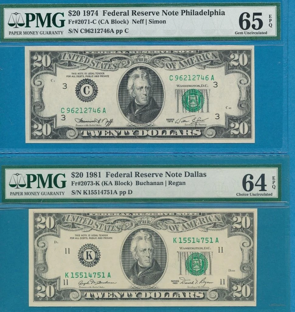 25+ Uncirculated $20 1981 US Federal Reserve Small Notes for sale