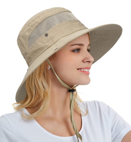 Outdoor Mesh Sun Hat Wide Brim UV Sun Protection Boonie Hat Fishing Hiking Ha... - Picture 2 of 8