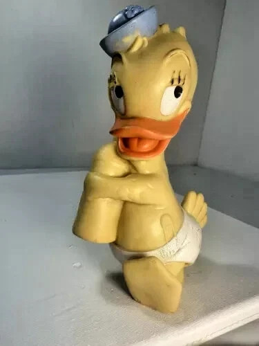Vintage 50s Hirsch NYC Plastic Rubber Bath Toy Baby Huey Donald Duck - Picture 6 of 6