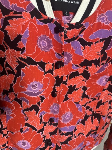 Giacca WHO WHAT WEAR stampa floreale tasche a scatto taglia small usata in ottime condizioni - Foto 3 di 23