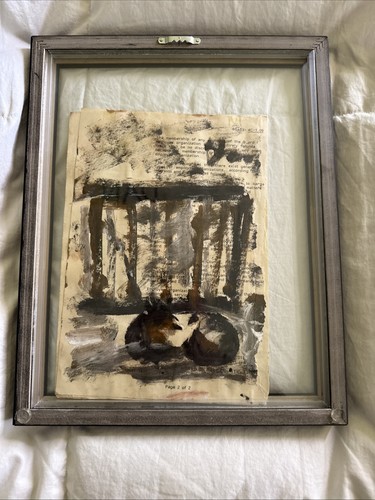 Purvis Young Double Image Freedom Train & Cemetary Signed Framed - Picture 1 of 8