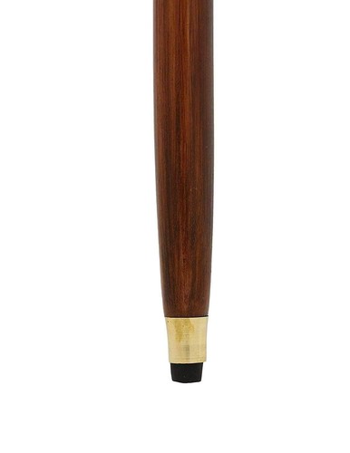 Varilla de bastón de madera, 36-37 pulgadas, diseño de 3 pliegues, marrón con acento de latón - Imagen 10 de 11