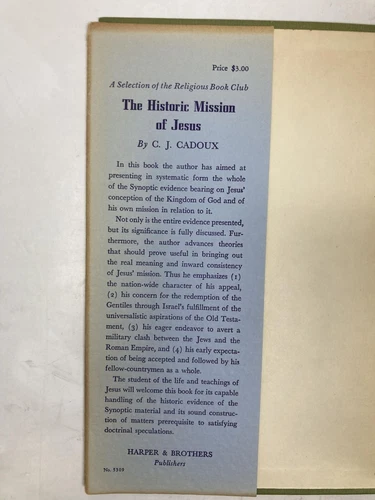 The Historic Mission of Jesus by C J Cadoux First 1st Edition VG HC - Picture 3 of 8