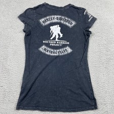 Harley-Davidson Wounded Warrior Project T-Shirt Womens Medium Black Made In USA