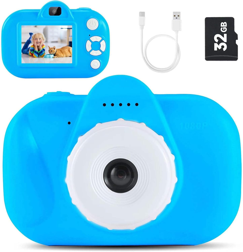 Kinder Selfie Kamera für 3-10 Jahre alte Mädchen, 1080P HD Kinder Digitalkamera mit 2. - Bild 1 von 12