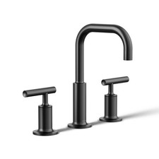KOHLER 14406-4-BL Purist  Widespread Bathroom Sink Faucet with Low Lever Handles