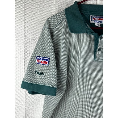 Vintage Philadelphia Eagles NFL Pro Line Starter Green polo shirt size MEDIUM - Picture 5 of 6