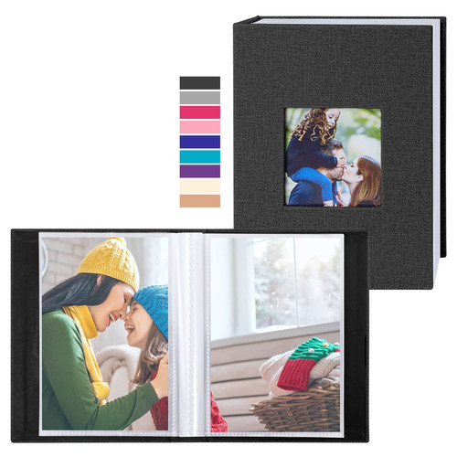 Photo Album 4x6 100 Pockets 2 Packs, Small Mini Capacity Linen Photo Album Bu... - Picture 1 of 7