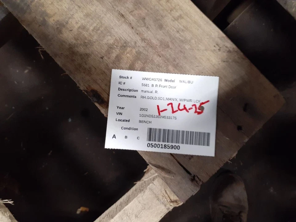Passenger Right Front Door Manual Fits 97-03 MALIBU 599474 Foto 2 de 2