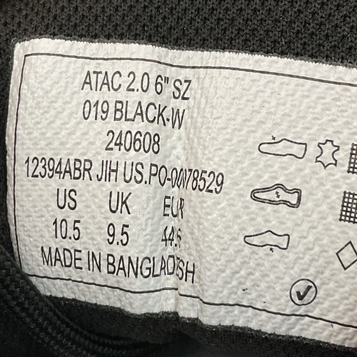 5.11 Tactical Men's ATAC 2.0 6" Sidezip Boots 12394 - Black US 10.5 W - Picture 7 of 7