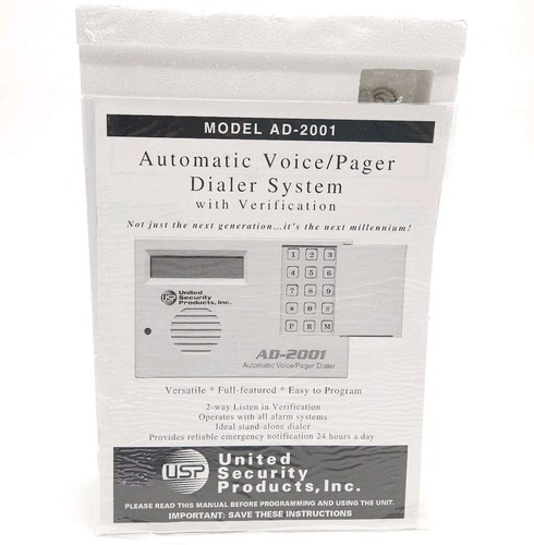 USP AD-2001 Automatic Voice Pager Dialer Security Alarm System United Products - Picture 3 of 4