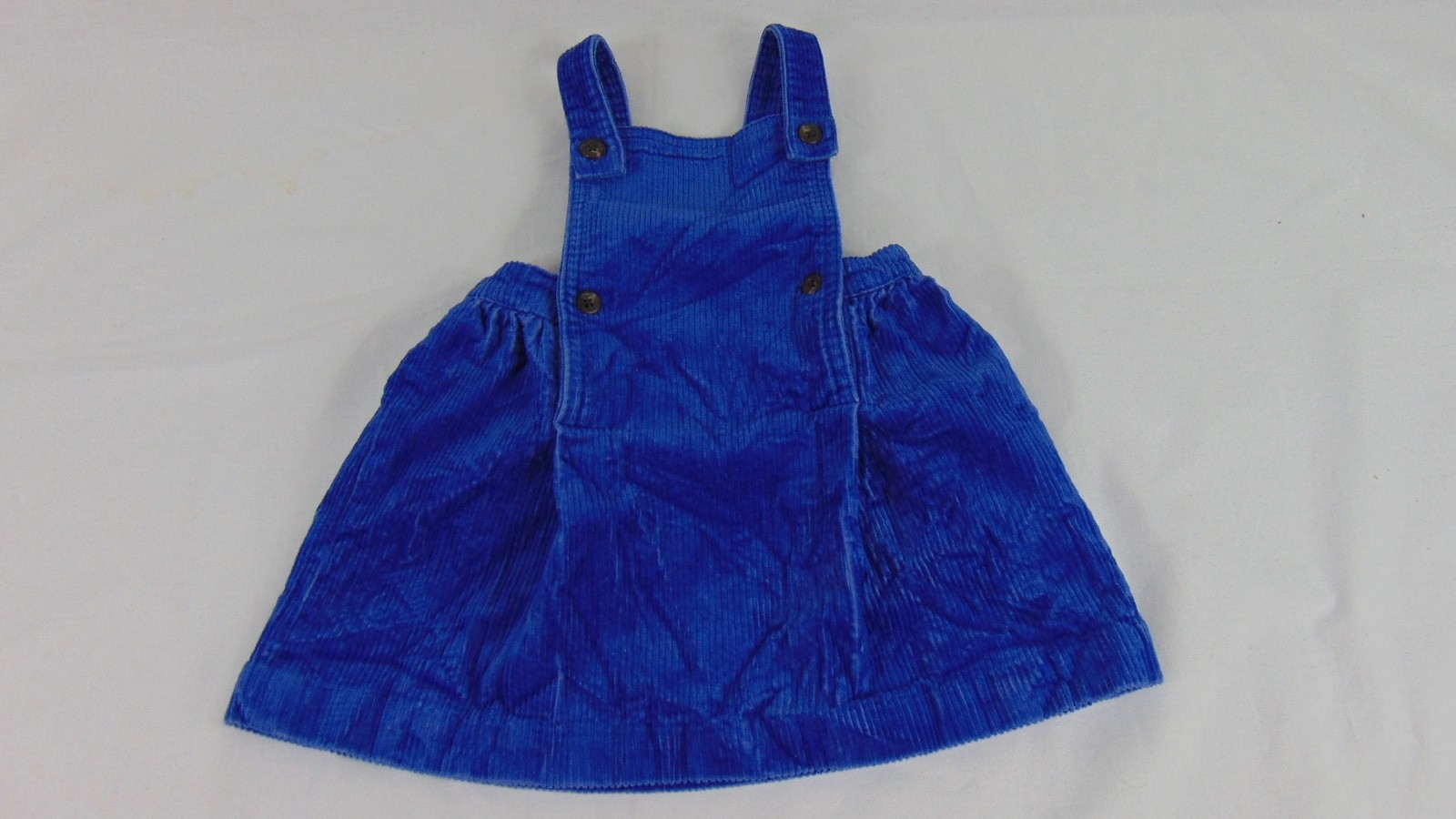 Vintage Girls Ralph Lauren Blue Corduroy Overall Dress Size 12 Months 12M Baby