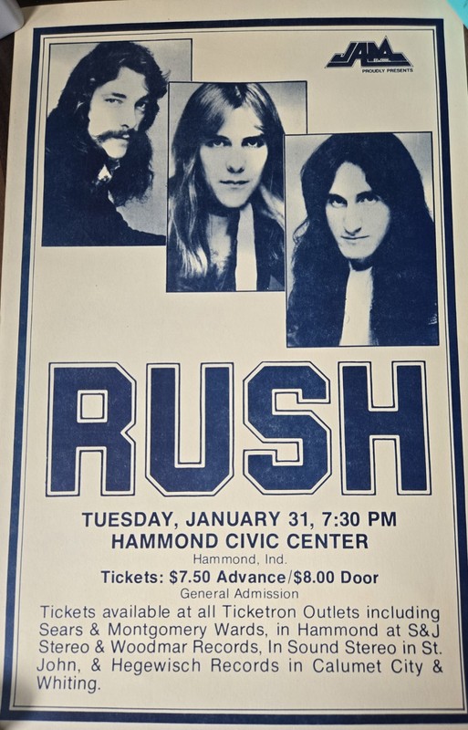 Rush Origiabl Concert Poster 1978