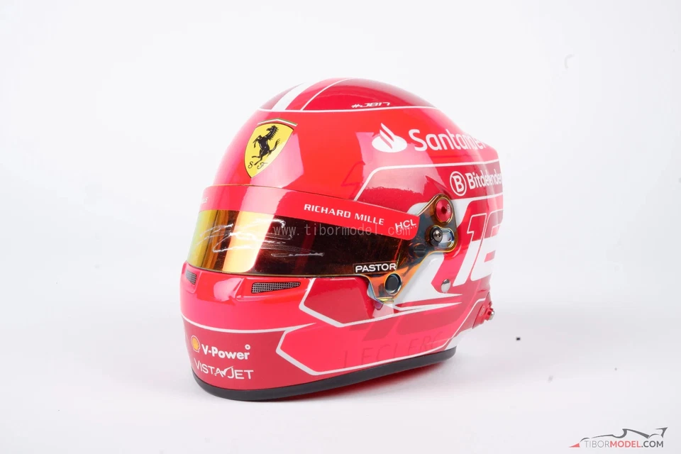 Charles Leclerc signed 2023 Ferrari F1 mini helmet 1:2 Bell 4100225 - Bild 3 von 4