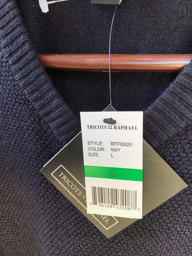 Suéter Para Hombres Talla L Triocots St Raphael Cuello en V Azul Marino Nuevo 09 - Imagen 3 de 7