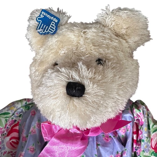 1993 Applause Teddy Bear Chloe Watercolor Garden Collection Floral Dress w Tags - Picture 8 of 10