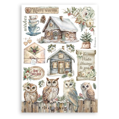 Stamperia The Owl's House A5 Washi Pad Winter Christmas Forest Washi - Picture 7 of 9