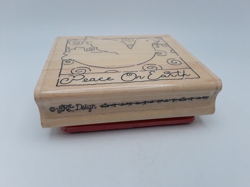 JRL Design Peace On Earth Dove Q241 Wood Mounted Rubber Stamp - Picture 2 of 9
