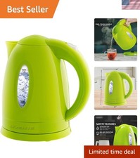 Eco-Friendly 1.7L Electric Kettle with Auto Shut-Off - Stylish Green Design