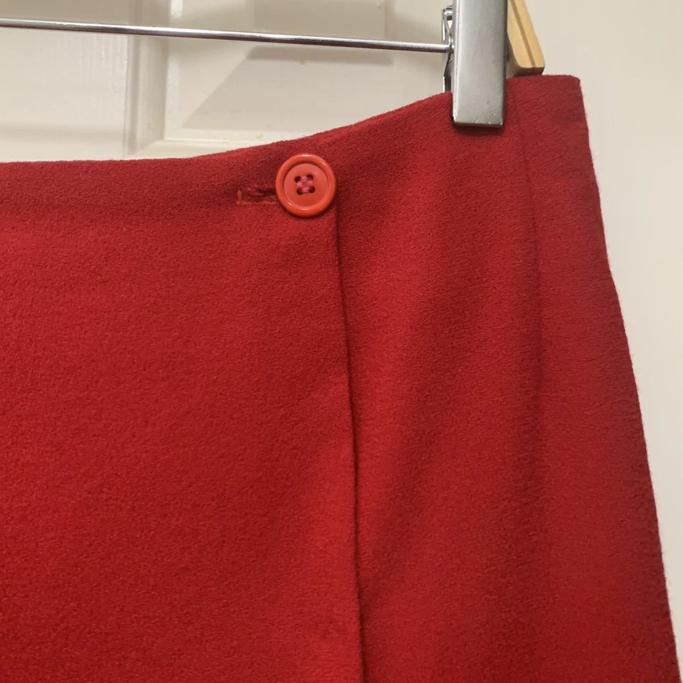 Minifalda envolvente de lana roja The Limited vintage talla 6 hecha en EE. UU. clásica preppy Foto 2 de 4