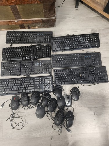 USB Keyboard/ Mouse Business Lot (All Tested) 7 Keyboards 12 Mice Various Brands