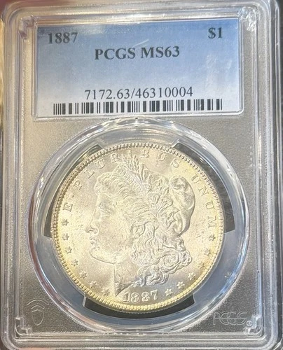 1887 Morgan Silver Dollar $1 PCGS MS63